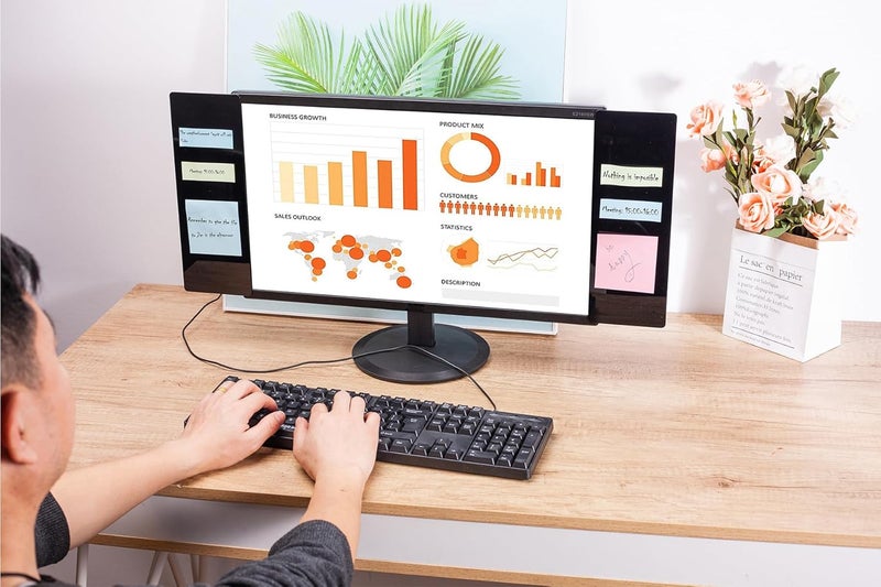 Yocoolfun Computer Monitor Memo Board,Computer Monitor Sticky Note Holder Message Board for Monitors Screen Cabinets (2 Pack Black) - Image 3